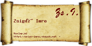Zsigó Imre névjegykártya
