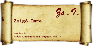 Zsigó Imre névjegykártya